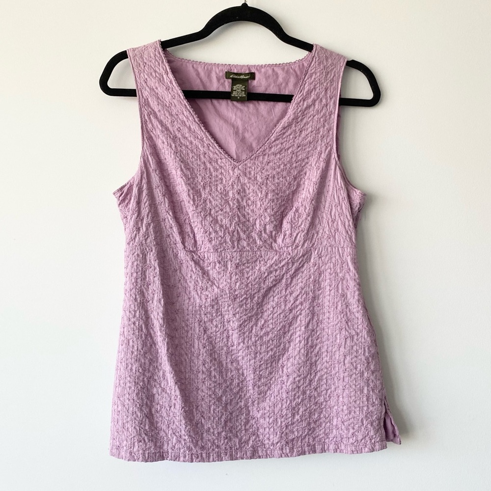Eddie Bauer Lilac Textured Sleeveless Blouse